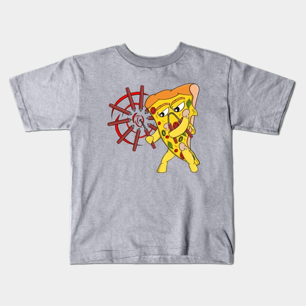 Funny Martial Arts Pizza Kids T-Shirt by DiegoCarvalho